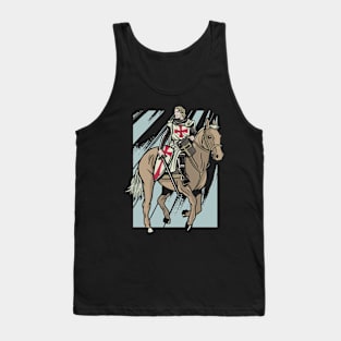 Christian templar knight Gift, Crusader Warrior Riding a Horse Tank Top